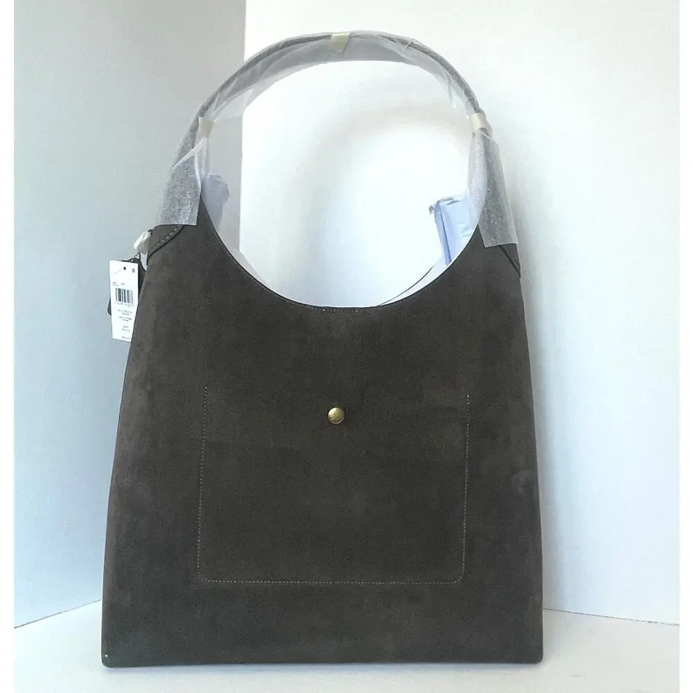 Coach Brooklyn 39 Shoulder Bag Olive Suede Leather Hobo Brass CW636